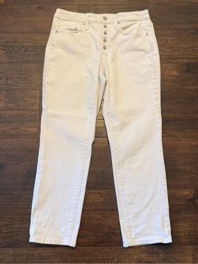 Universal Thread White High Rise Straight Crop Button Fly Jeans Size 8 / 29R